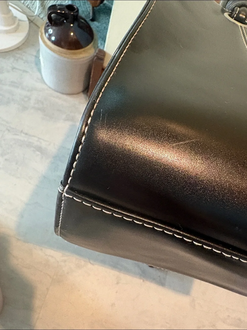 Wilsons Leather Tote Bag  shoulder bag  business case smooth & structured  black
